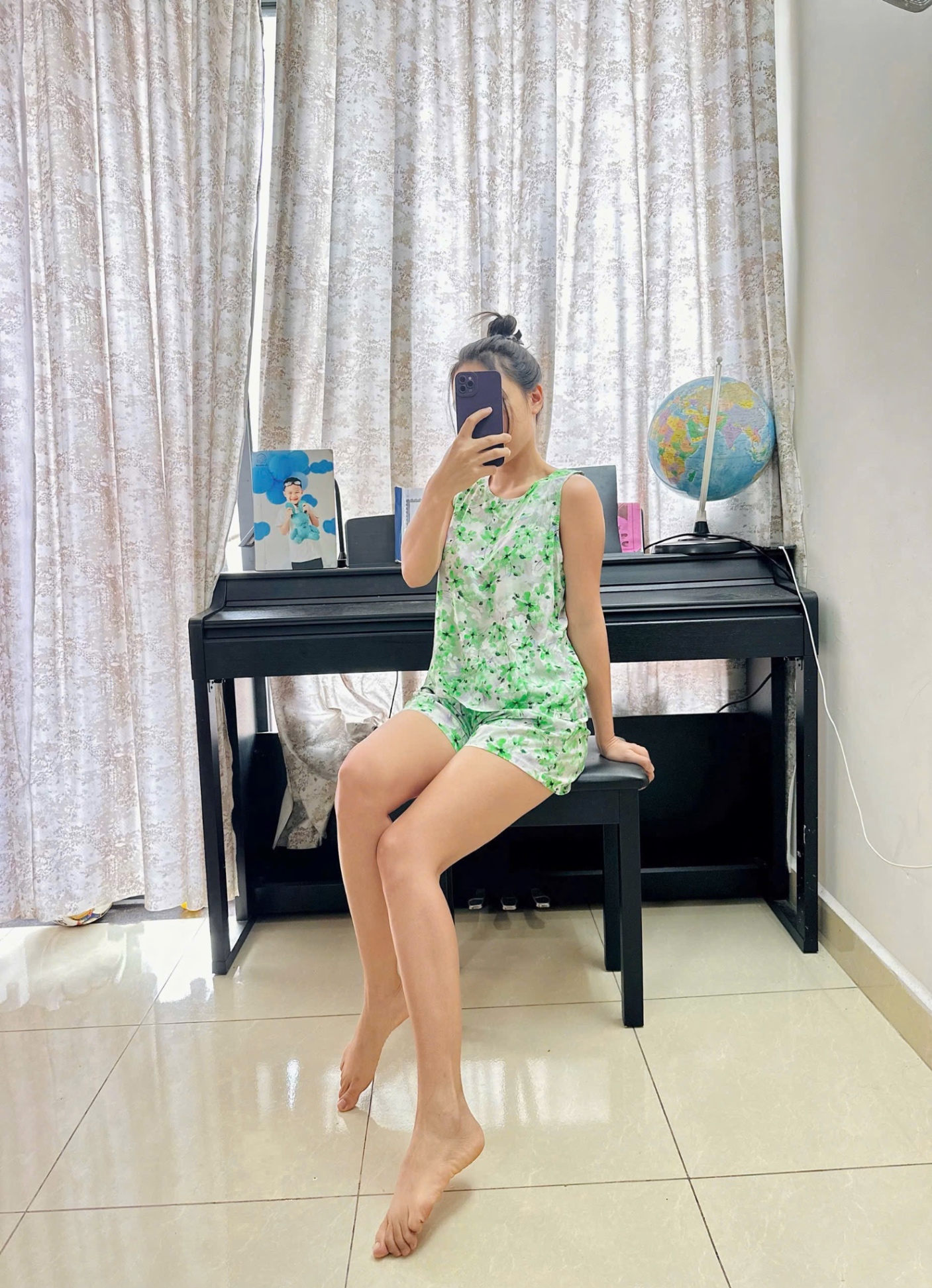 S988 - BỘ LANH ĐÙI NỮ HOA LÁ SÁT NÁCH