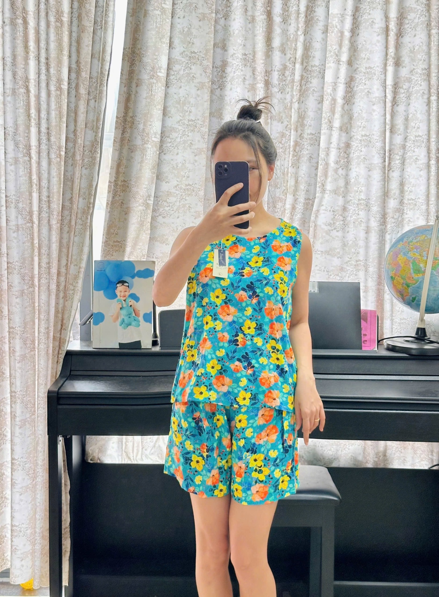 S988 - BỘ LANH ĐÙI NỮ HOA LÁ SÁT NÁCH