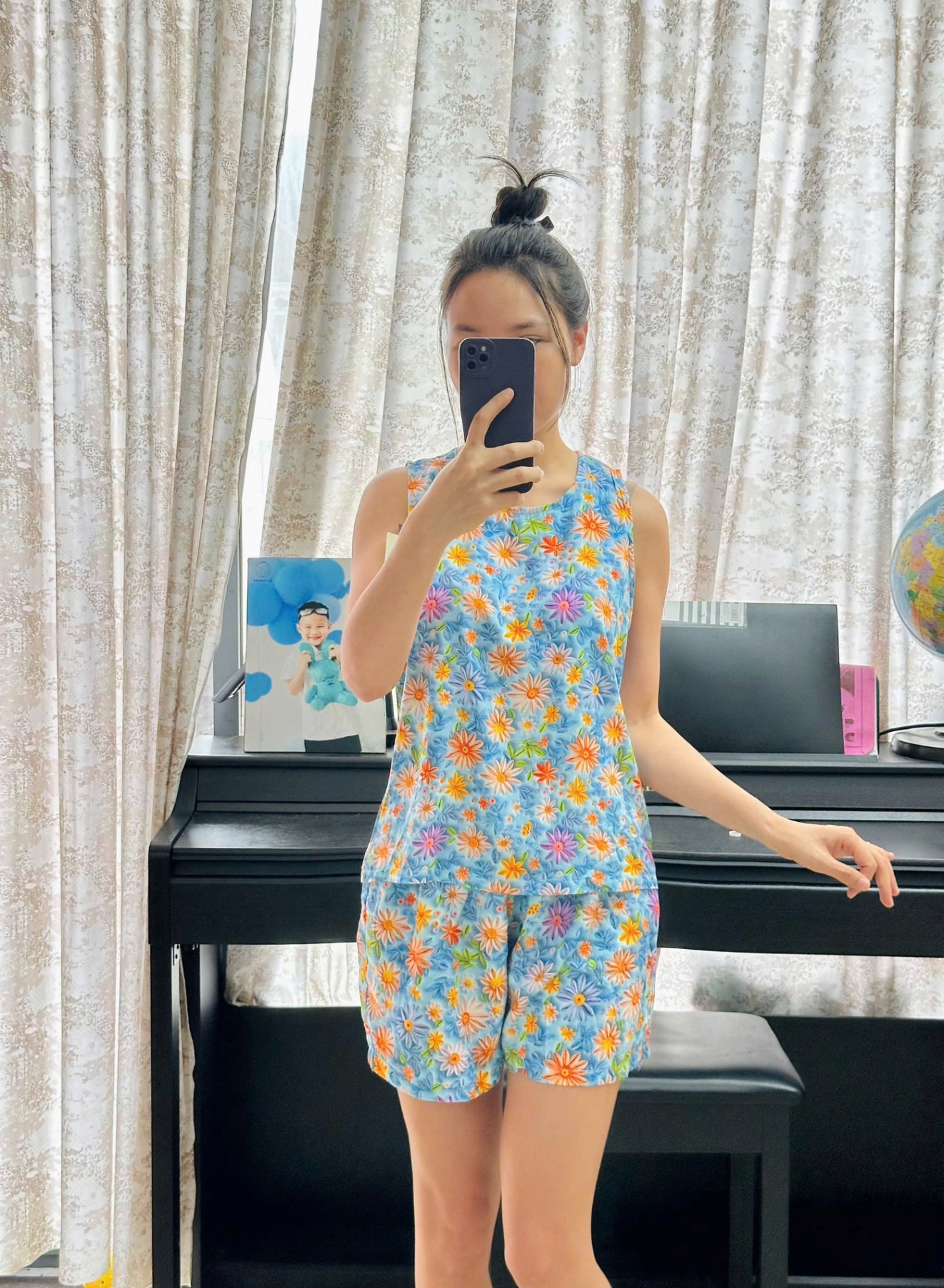S988 - BỘ LANH ĐÙI NỮ HOA LÁ SÁT NÁCH