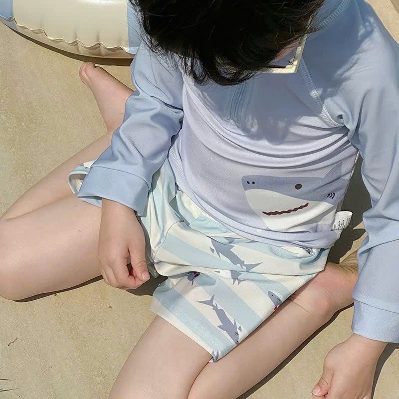 T665 - SET BƠI BÉ TRAI XANH CỔ KHOÁ CÁ MẬP