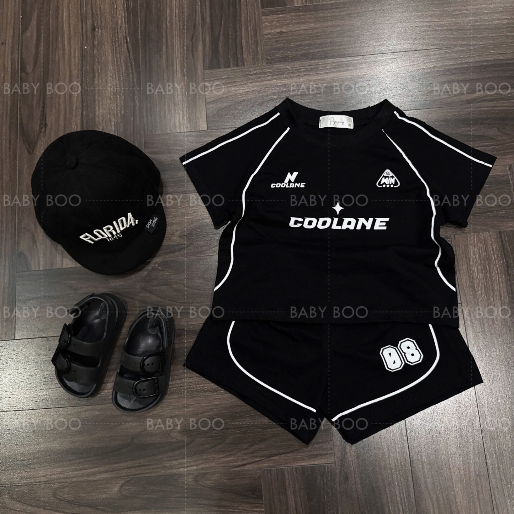 T680 - BỘ ĐÙI BÉ TRAI ĐEN VIỀN TRẮNG COOLANE
