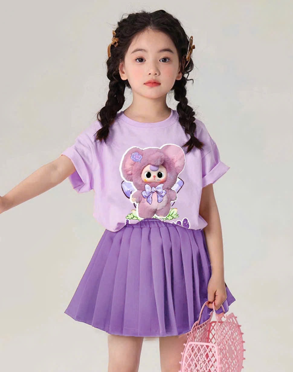 G610 - SET BÉ GÁI SIZE ĐẠI ÁO TÍM BABY3 CVAY XẾP LI