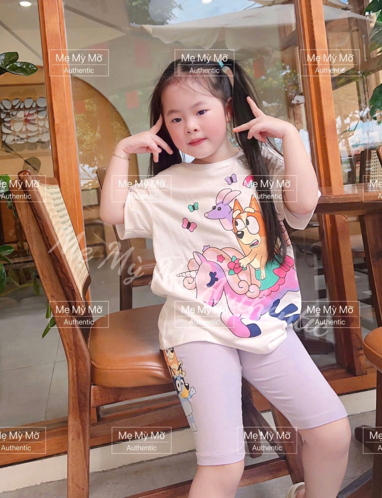 G609 - BỘ BÉ GÁI ÁO TRẮNG BLUEY QUẦN NGỐ TÍM