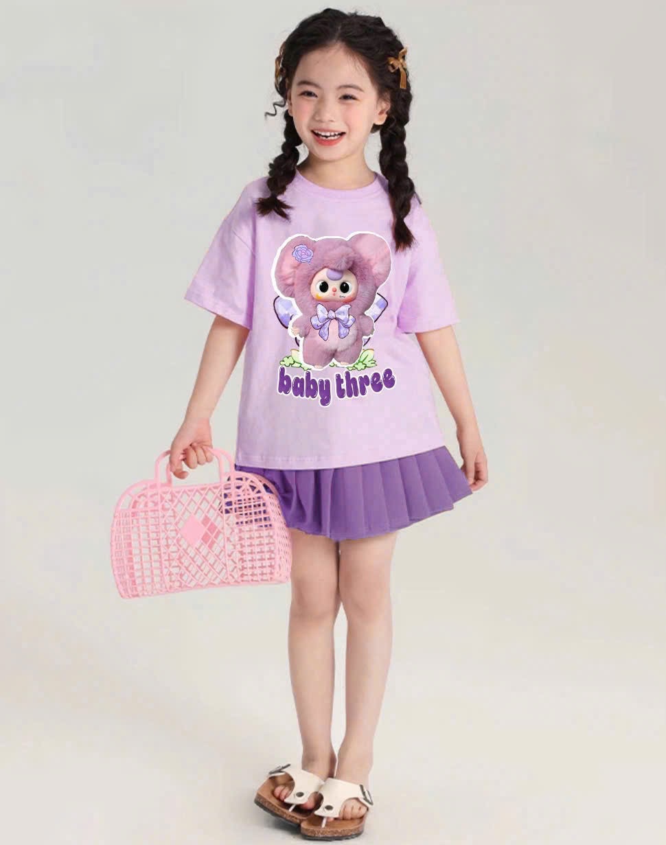 G610 - SET BÉ GÁI SIZE ĐẠI ÁO TÍM BABY3 CVAY XẾP LI