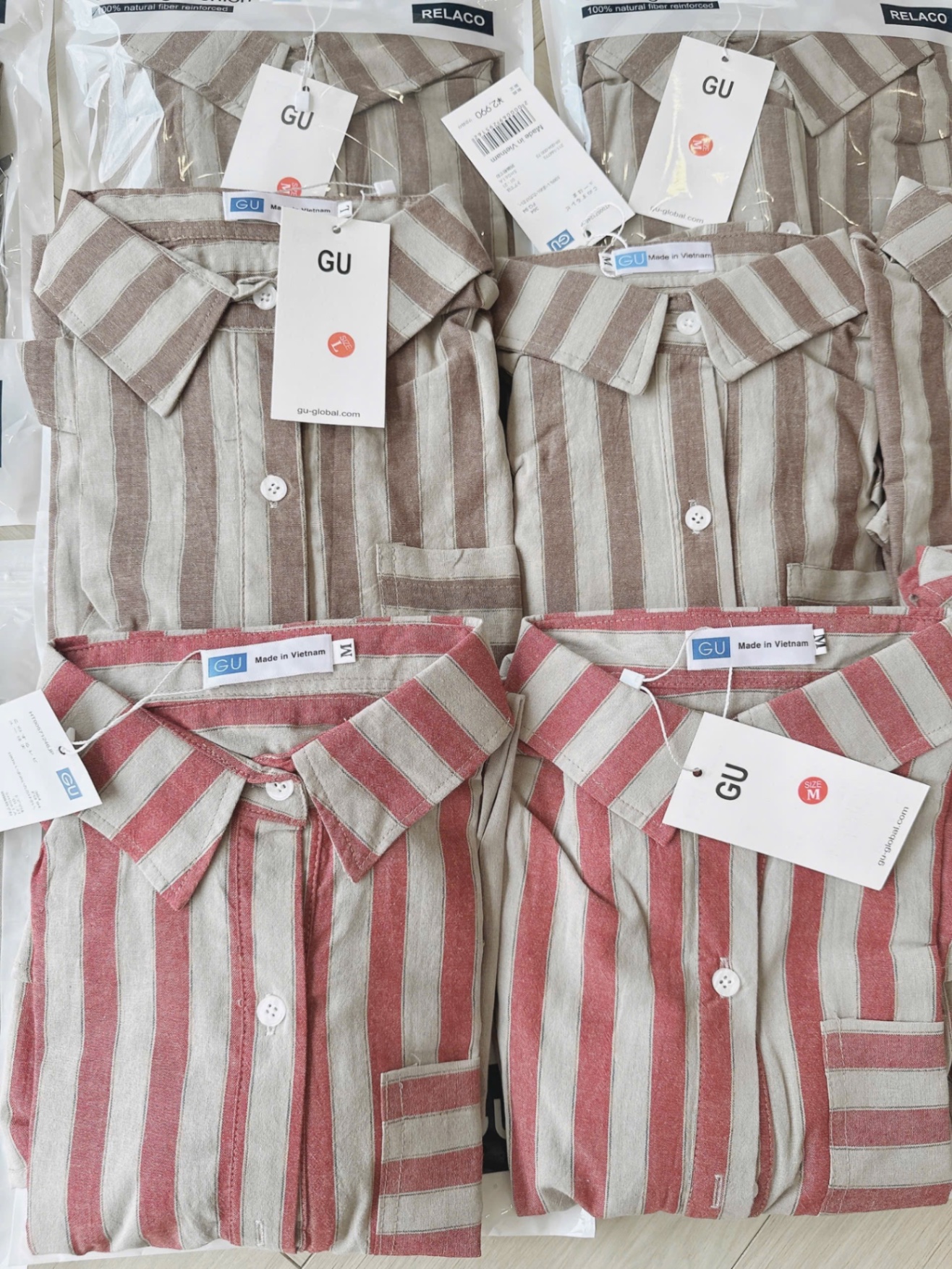 ANU222 - ÁO SƠ MI NỮ SỌC TÚI TRƯỚC DÀI TAY