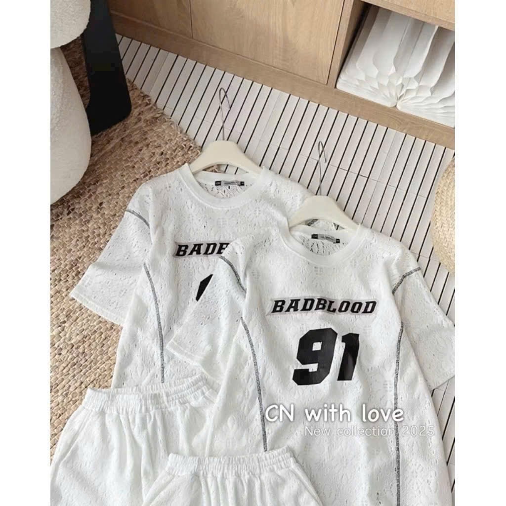 S025 - BỘ ĐÙI NỮ REN HOA TRẮNG BADBLOOD 91