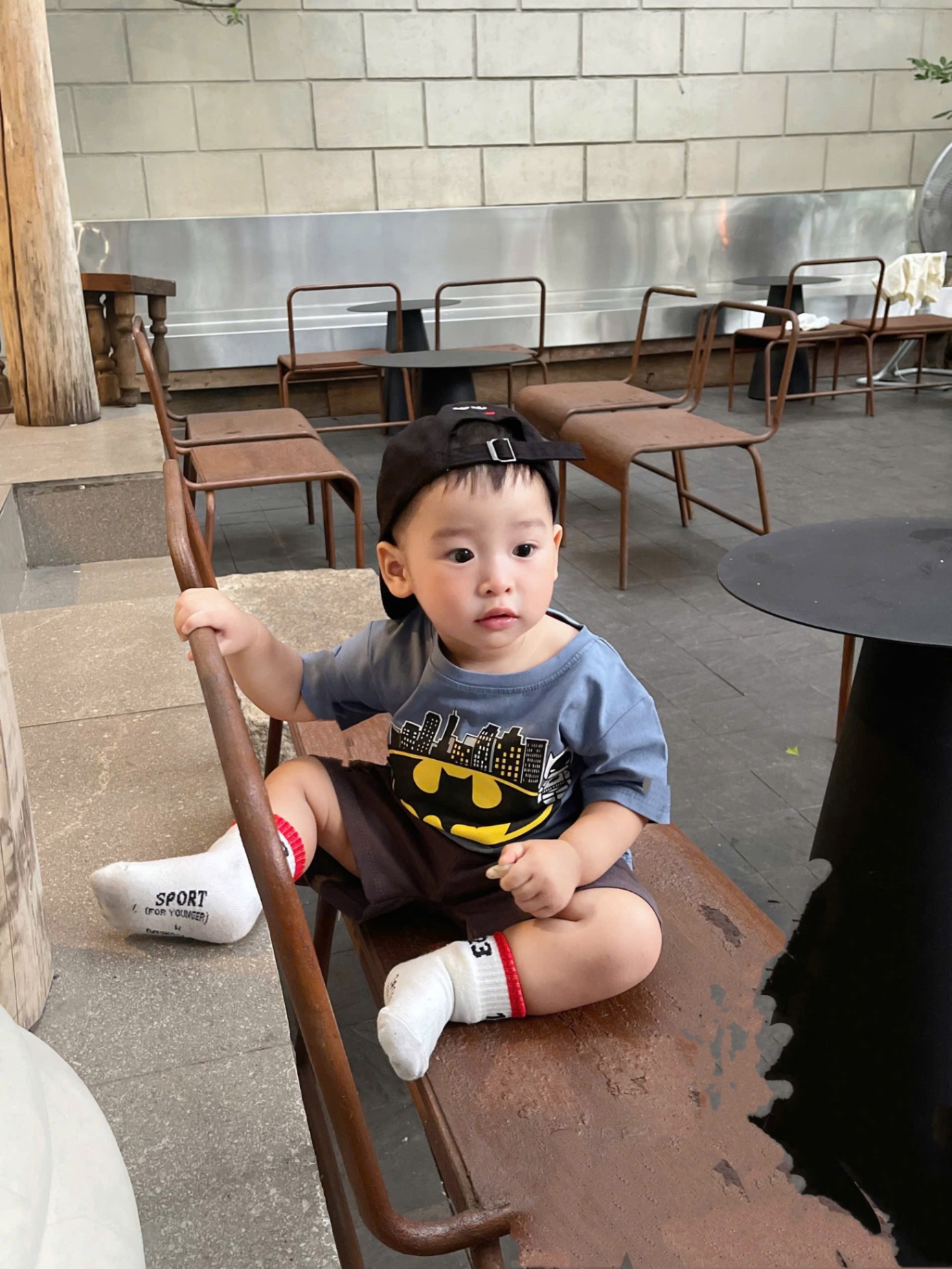 T707 - BỘ ĐÙI BÉ TRAI ÁO XANH BATMAN QUẦN XÁM