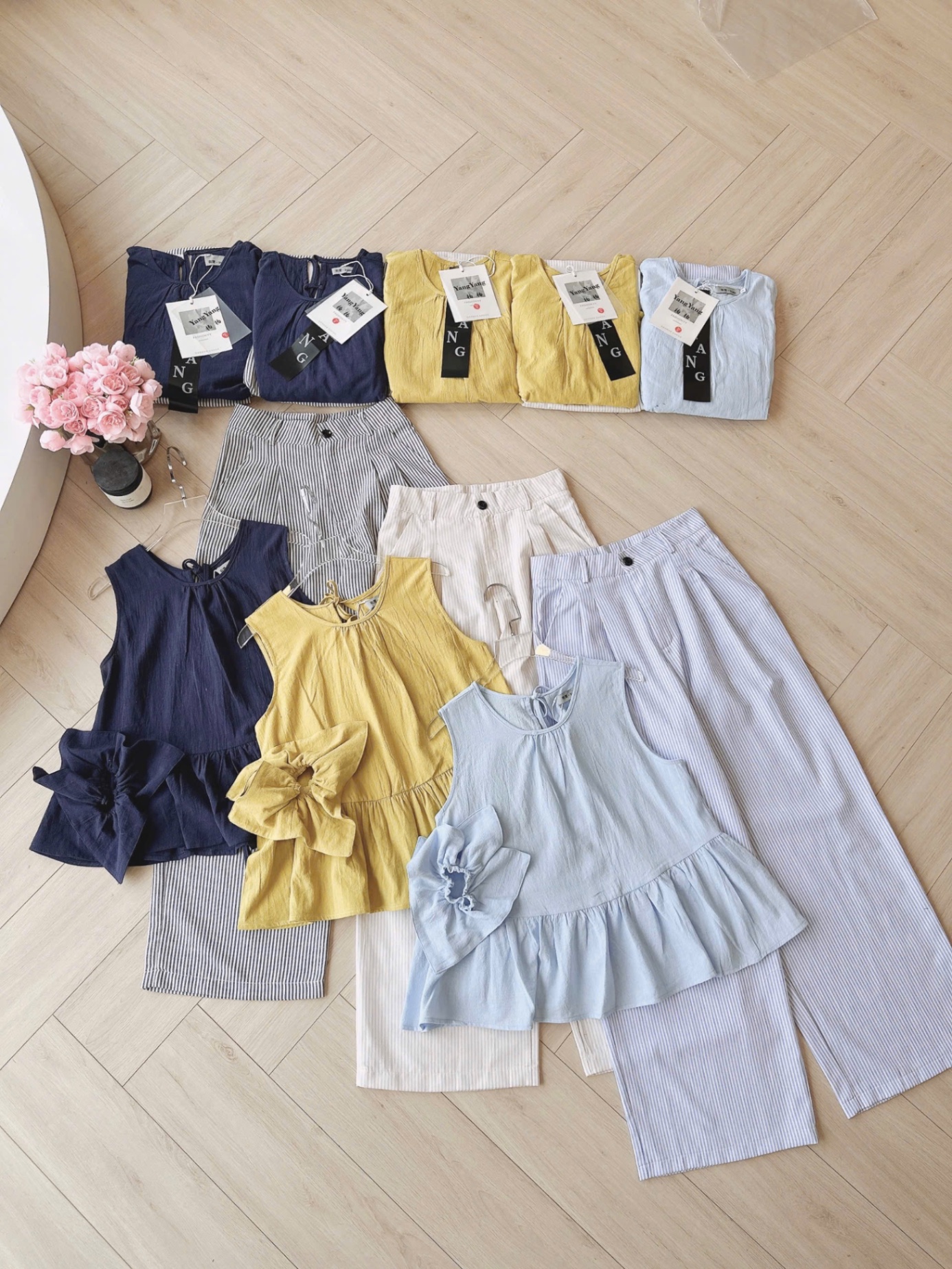 S029 - SET ÁO BÈO SÁT NÁCH QUẦN SUÔNG SỌC