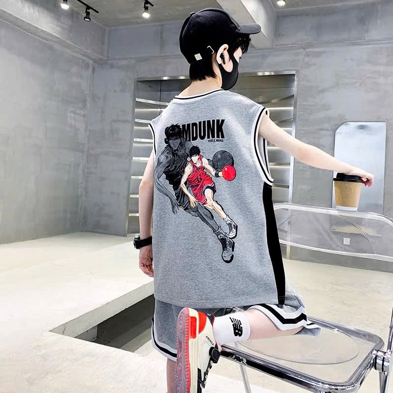T709 - BỘ ĐÙI BÉ TRAI SIZE ĐẠI BA LỖ XÁM SIAM 10
