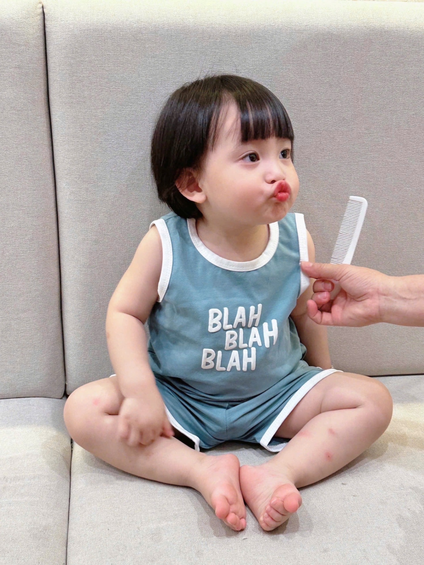 T706 - SET 2 BỘ ĐÙI BÉ TRAI BA LỖ BLAH xanh ghi