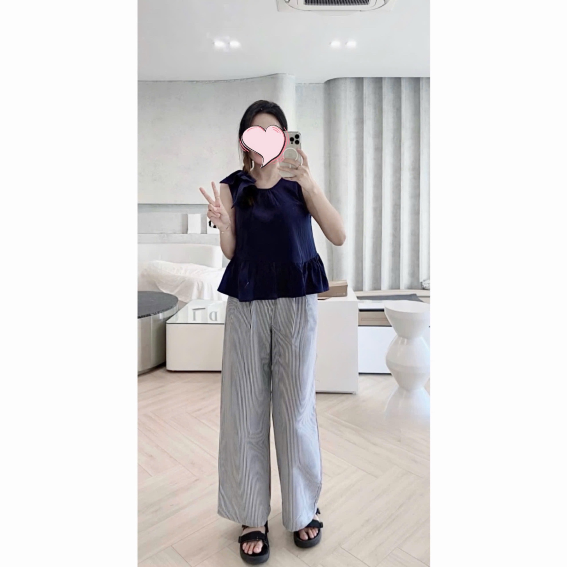 S029 - SET ÁO BÈO SÁT NÁCH QUẦN SUÔNG SỌC