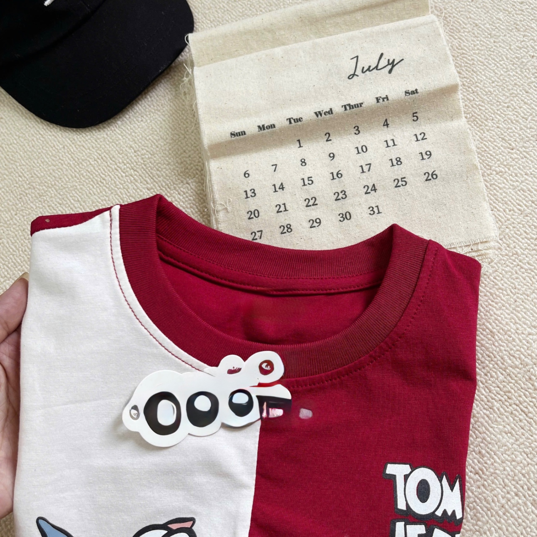 T713 - BỘ ĐÙI BÉ TRAI ÁO TRẮNG PHỐI ĐỎ TOM JERRY