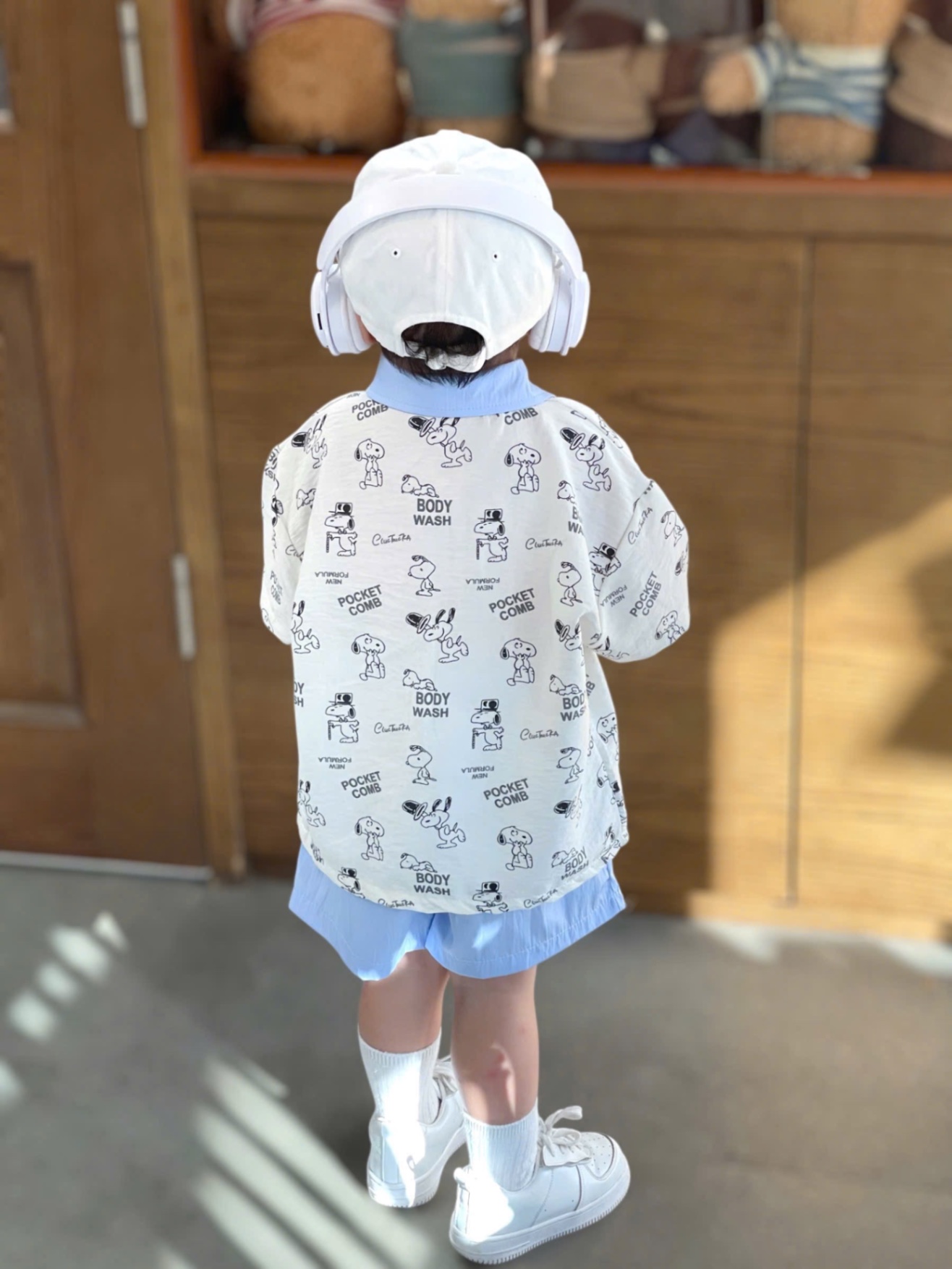 T712 - SET BÉ TRAI ÁO SƠ MI CHÓ SNOOPY CỔ XANH