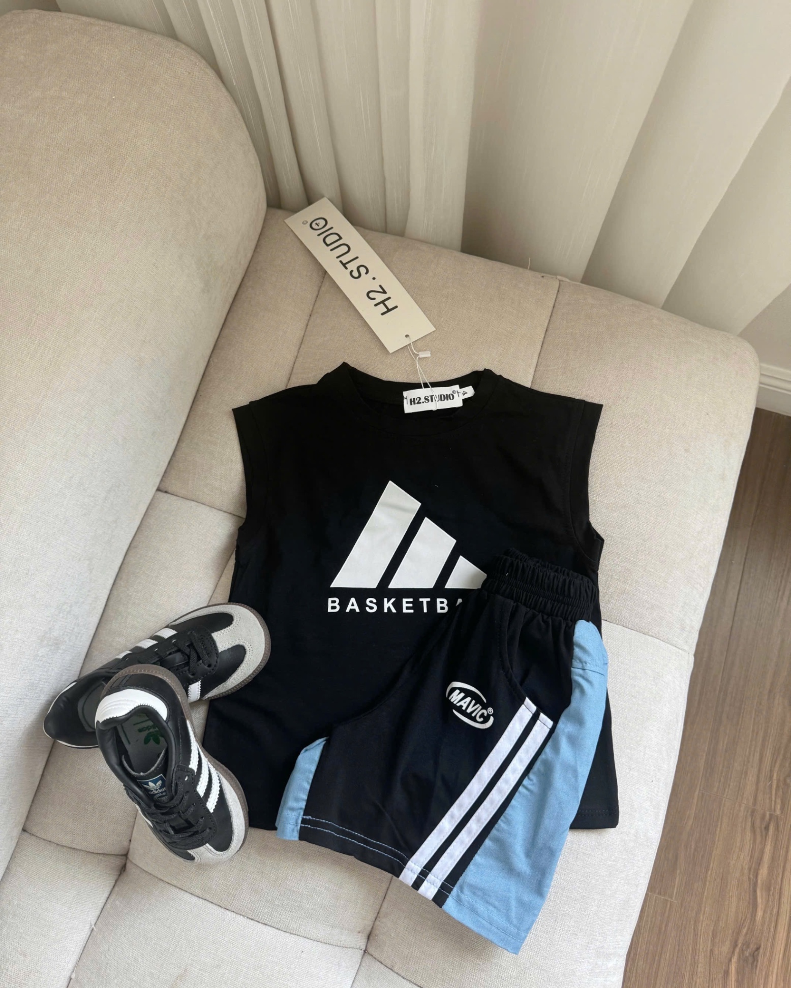 T728 - BỘ ĐÙI BÉ TRAI SÁT NÁCH ĐEN BASKETBALL