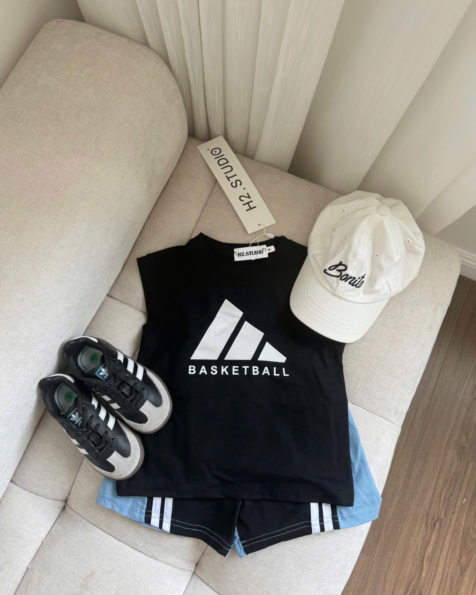 T728 - BỘ ĐÙI BÉ TRAI SÁT NÁCH ĐEN BASKETBALL