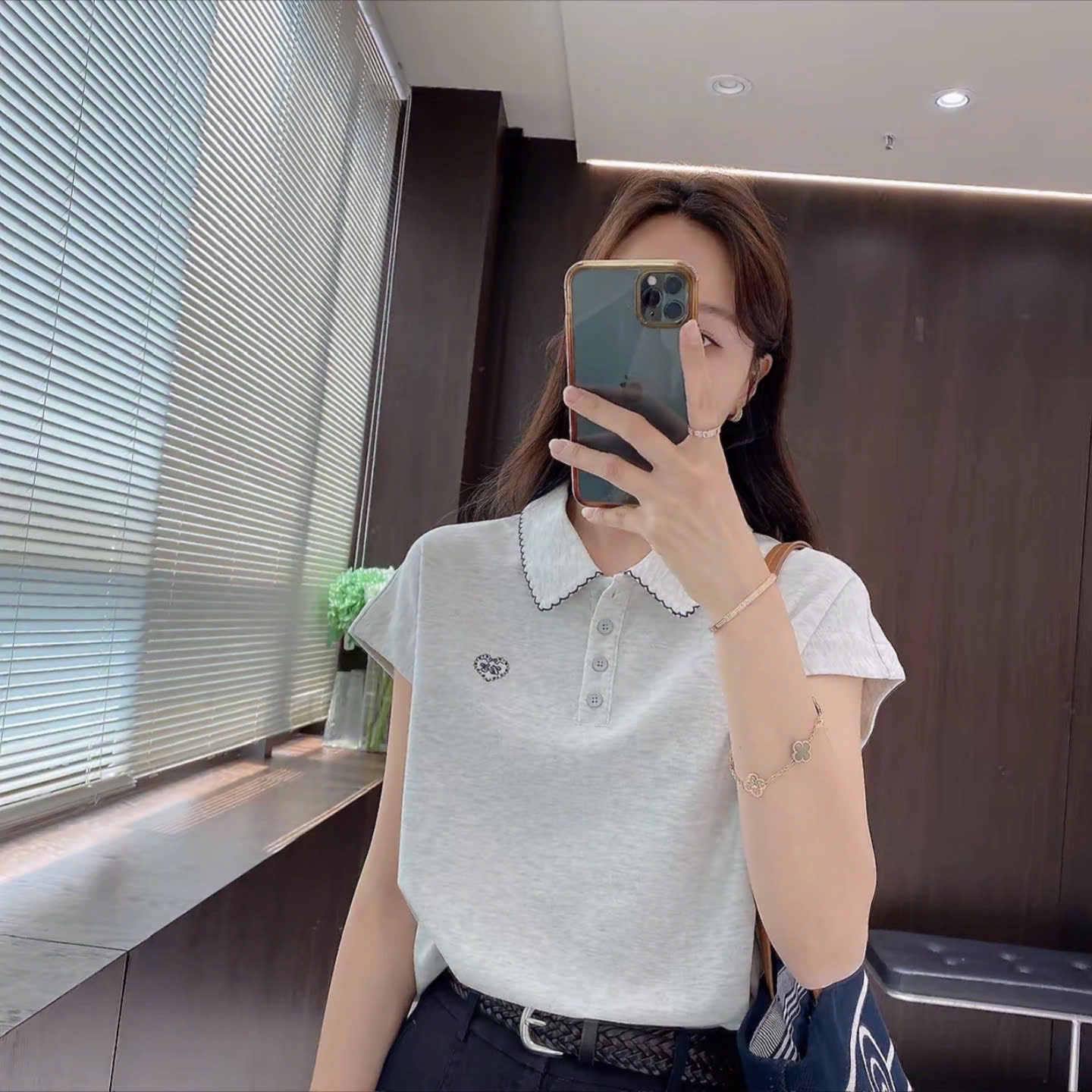 ANU232 - ÁO POLO NỮ THÊU cmis CỔ VIỀN