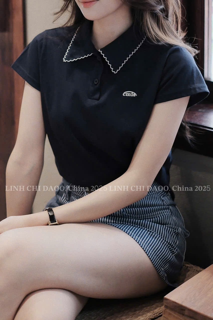 ANU232 - ÁO POLO NỮ THÊU cmis CỔ VIỀN