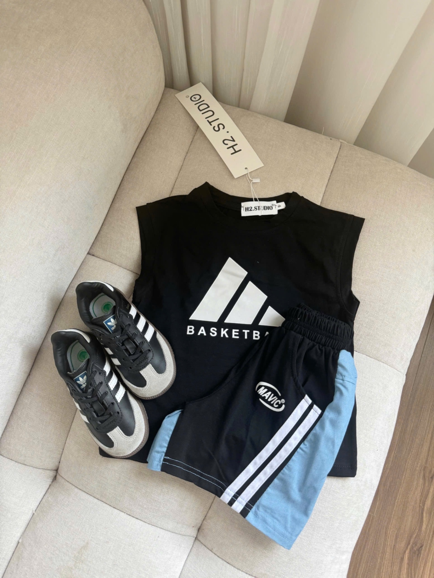 T728 - BỘ ĐÙI BÉ TRAI SÁT NÁCH ĐEN BASKETBALL