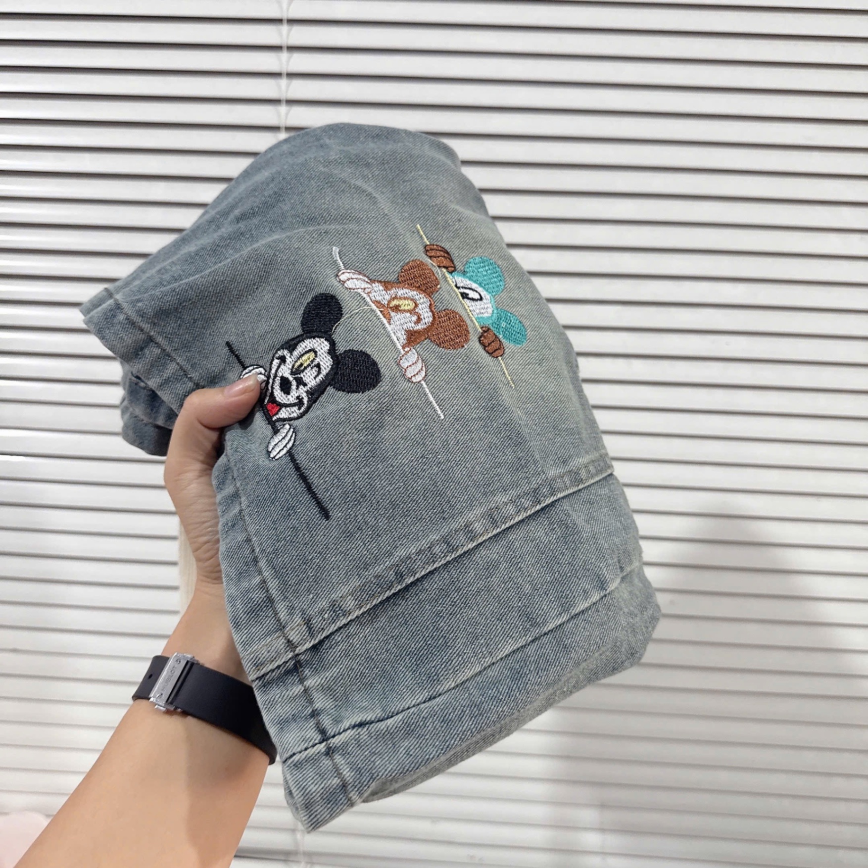 S042 - SET NỮ ÁO CỘC CÔ GÁI TAY XANH QUẦN BÒ NGỐ