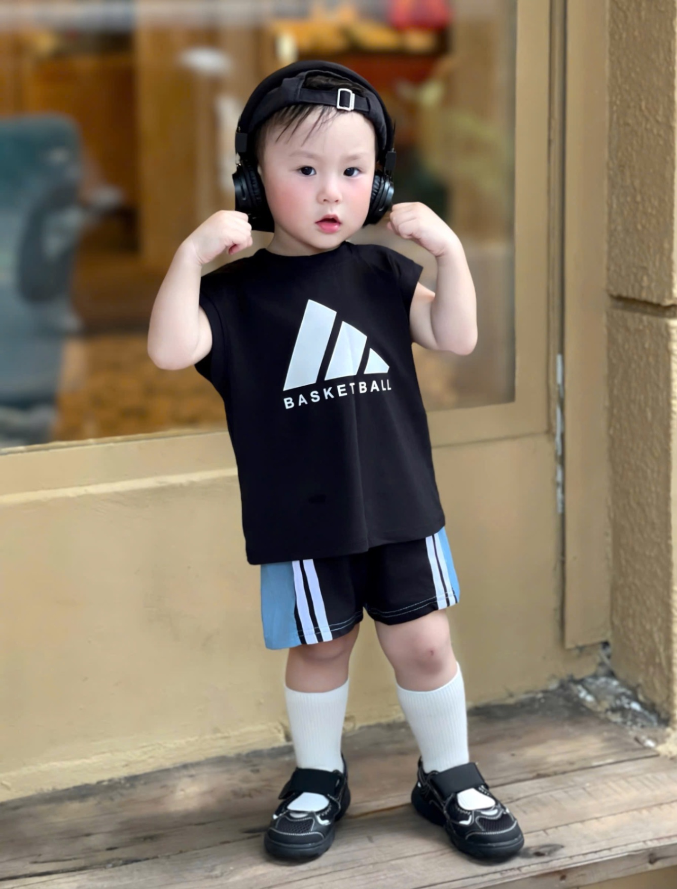T728 - BỘ ĐÙI BÉ TRAI SÁT NÁCH ĐEN BASKETBALL