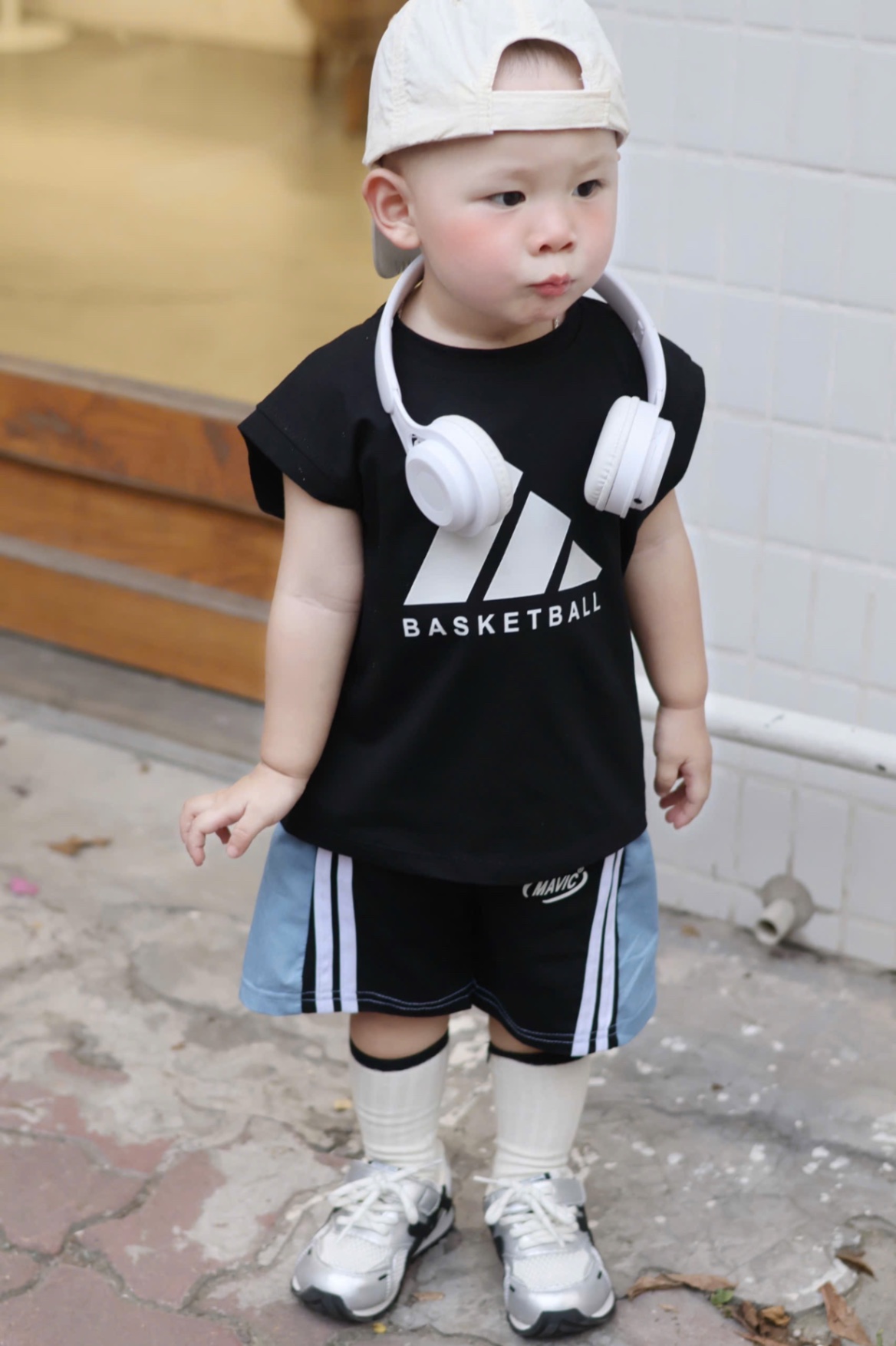 T728 - BỘ ĐÙI BÉ TRAI SÁT NÁCH ĐEN BASKETBALL