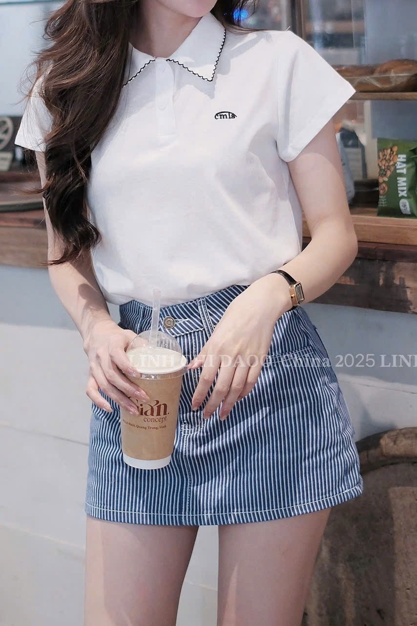 ANU232 - ÁO POLO NỮ THÊU cmis CỔ VIỀN