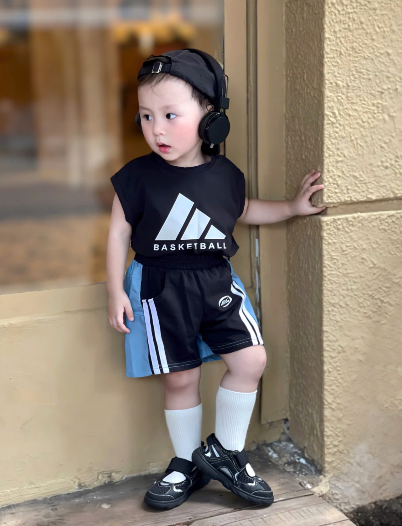 T728 - BỘ ĐÙI BÉ TRAI SÁT NÁCH ĐEN BASKETBALL