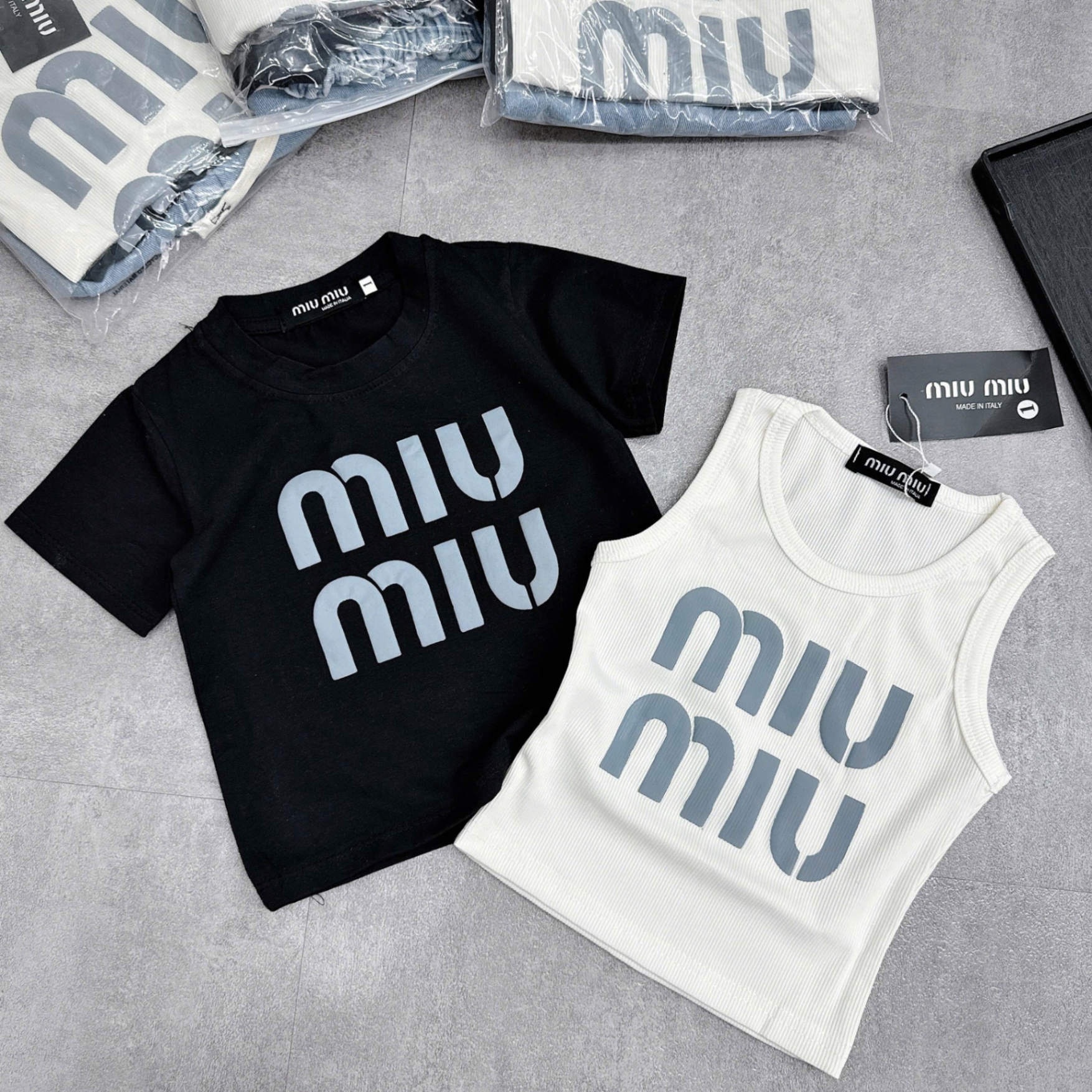 G631 - SET BÉ GÁI 3CT ÁO MIUMIU QUẦN BÒ SUÔNG