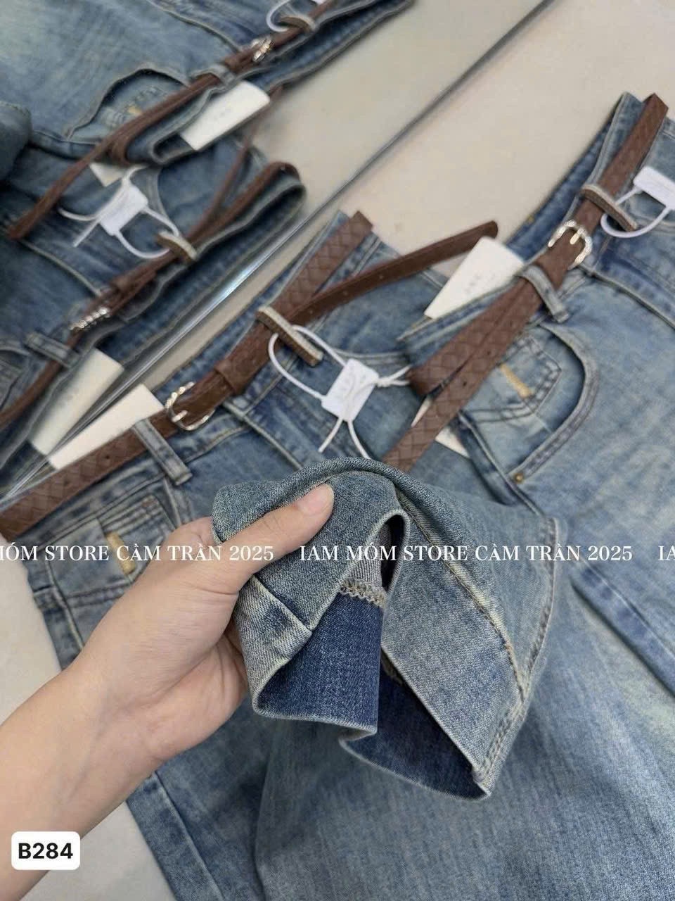 QNU601 - QUẦN JEANS SUÔNG XANH GẤU 5CM