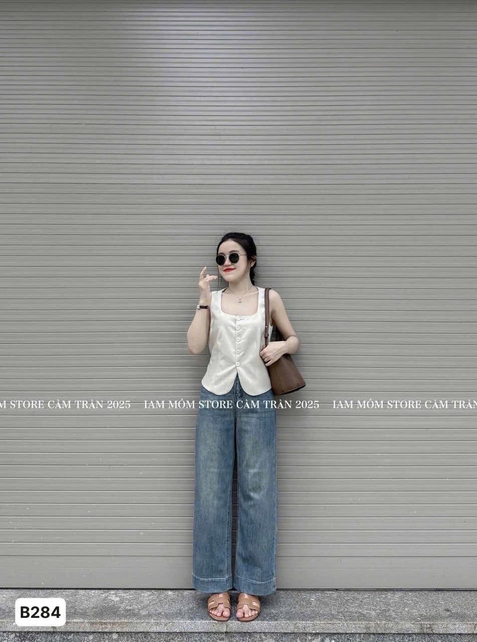 QNU601 - QUẦN JEANS SUÔNG XANH GẤU 5CM