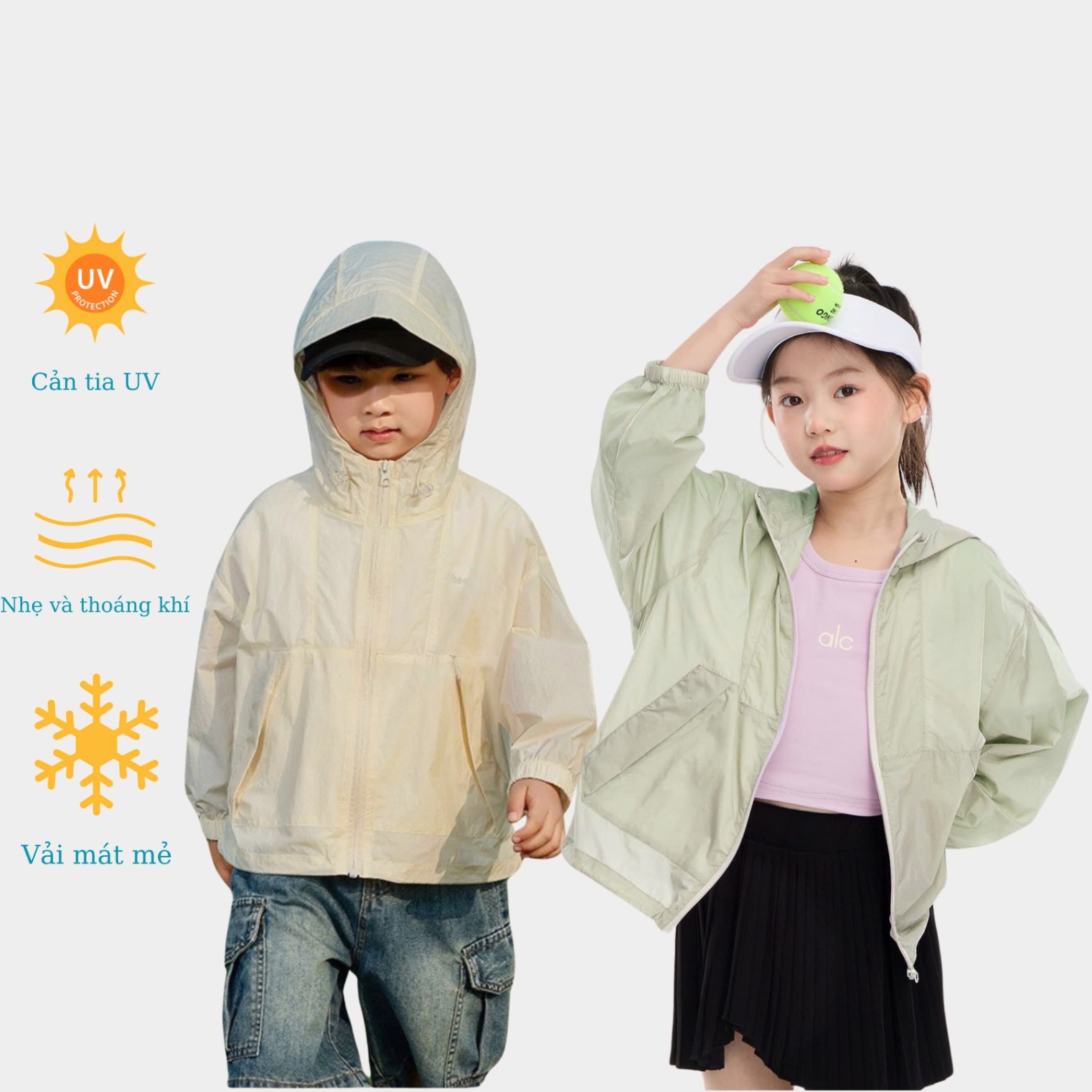 (Hàng chờ) AB726 - ÁO KHOÁC GIÓ CHO BÉ CHỐNG NẮNG 5M