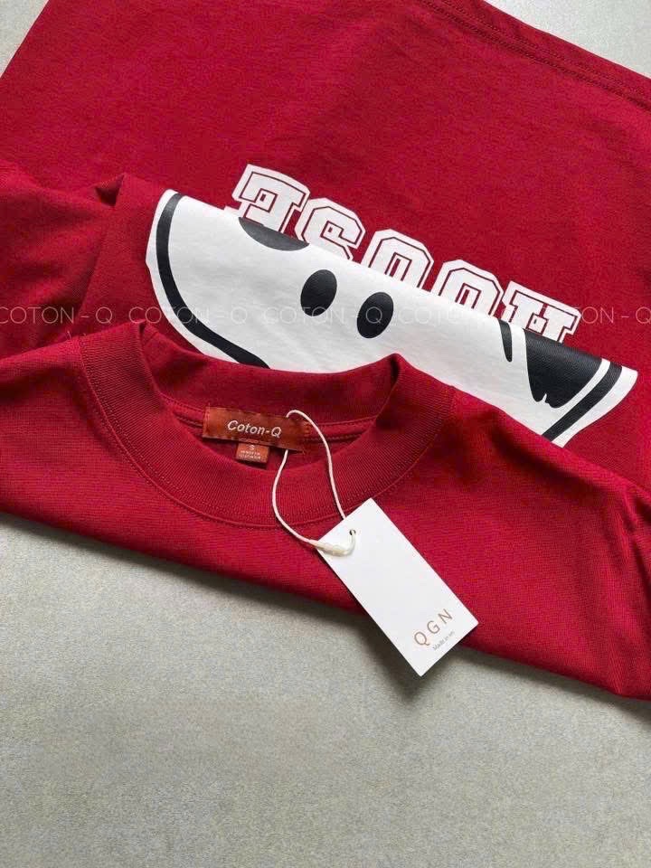 (Hàng chờ) ANU234 - ÁO PHÔNG NỮ ĐỎ SNOOPY CHỮ TRẮNG