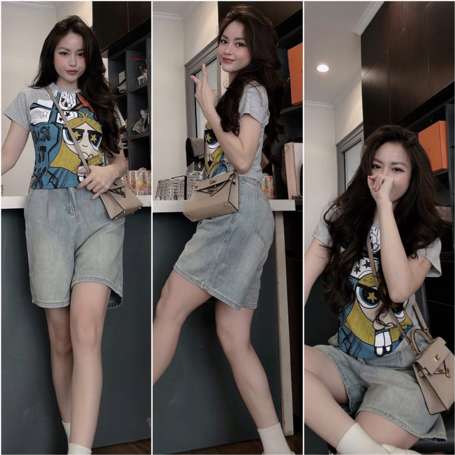 QNU602 - QUẦN JEANS NGỐ NỮ XANH CHUN SAU
