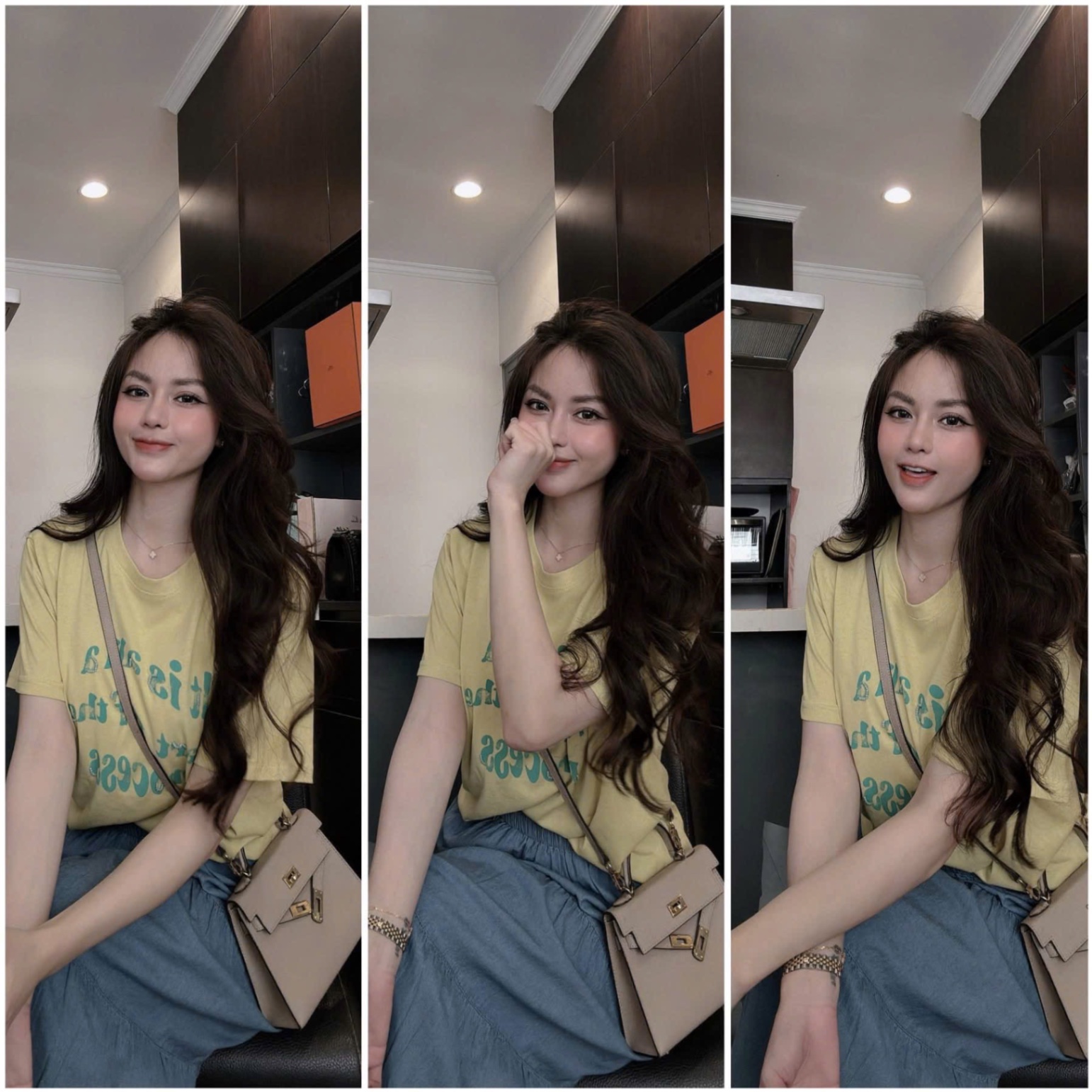 S058 - SET ÁO VÀNG CỘC all CVAY BÒ GIẤY XANH