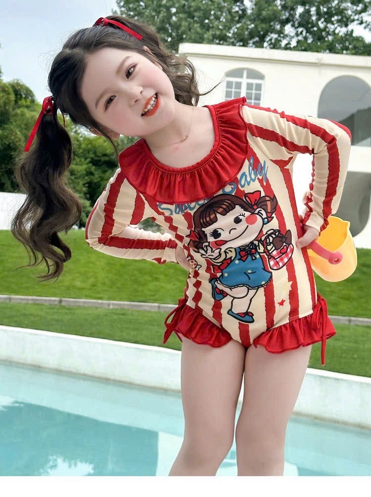 G637 - SET BƠI BÉ GÁI BE SỌC ĐỎ CÔ GÁI