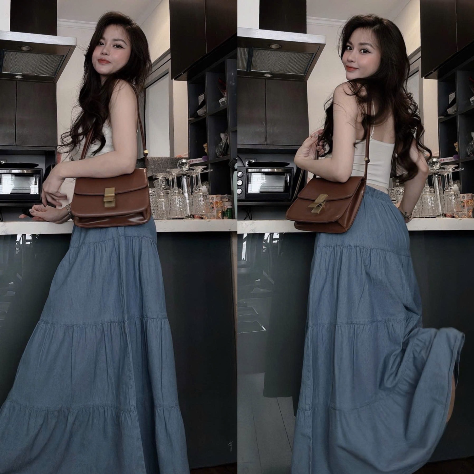 S058 - SET ÁO VÀNG CỘC all CVAY BÒ GIẤY XANH