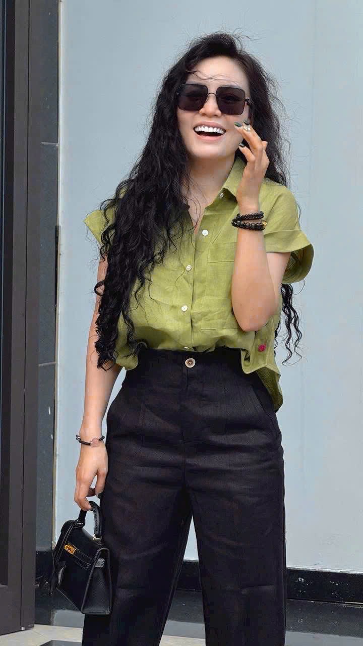 ANU236 - ÁO SƠ MI NỮ LIEN CÚC SƯỜN TÚI NGỰC