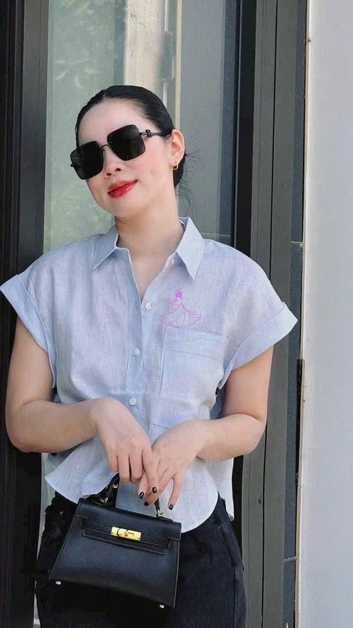 ANU236 - ÁO SƠ MI NỮ LIEN CÚC SƯỜN TÚI NGỰC