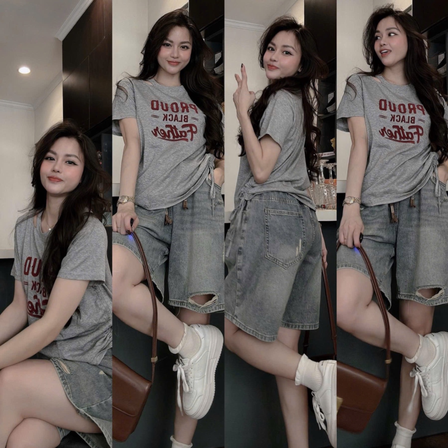 S069 - SET ÁO XÁM CỘC PROUD QUẦN BÒ NGỐ