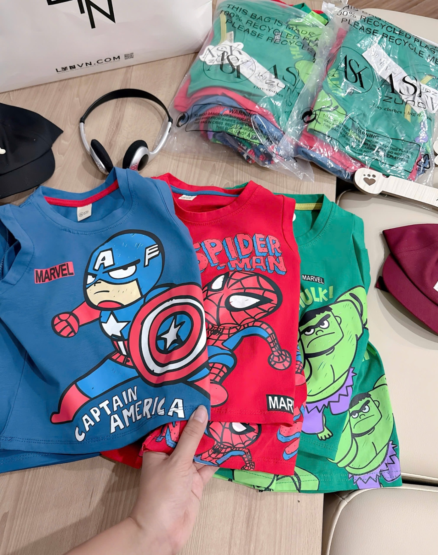 T736 - SET 3 BỘ ĐÙI BÉ TRAI BA LỖ SIÊU NHÂN HULK