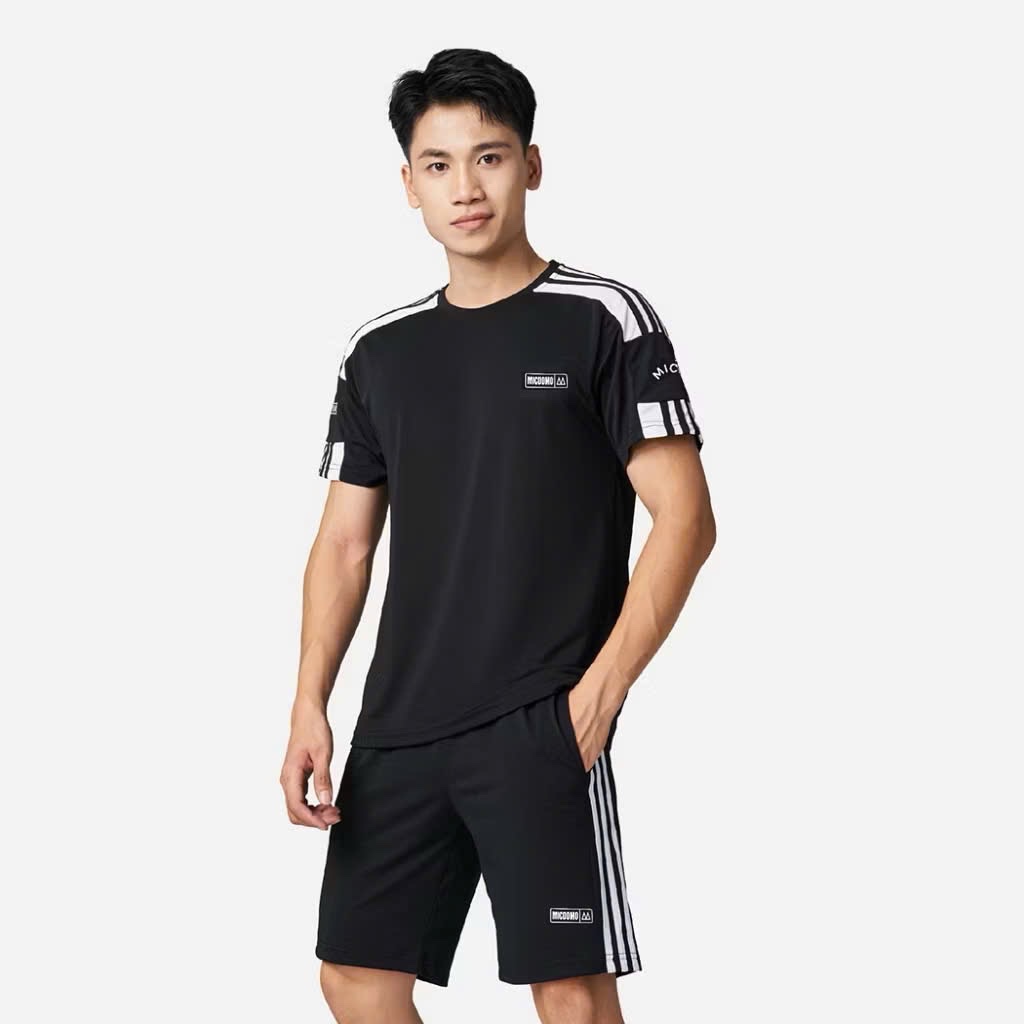 B278 - BỘ ĐÙI NAM CÁ SẤU SỌC VAI THÊU MICCO