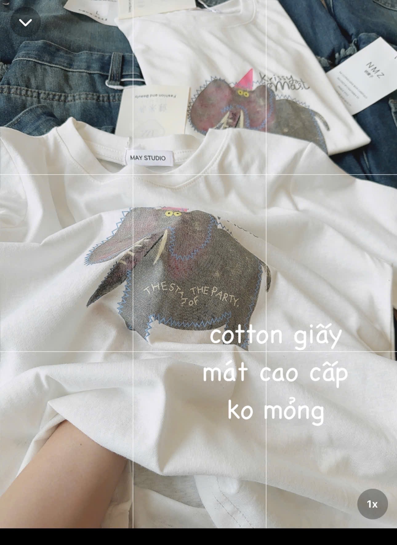 S065 - SET ÁO CỘC TRẮNG VOI Krissy QUẦN BÒ LỬNG