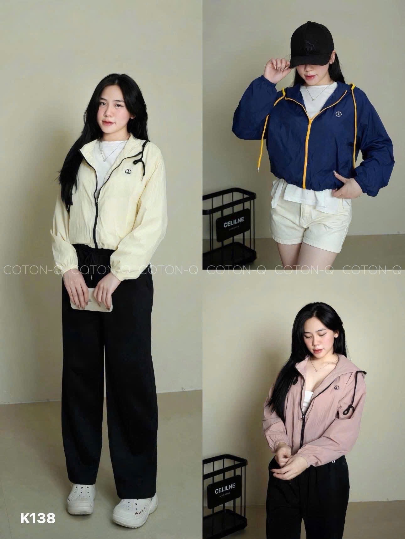 ANU242 - ÁO KHOÁC GIÓ PHỐI KHOÁ MÀU CHỮ T