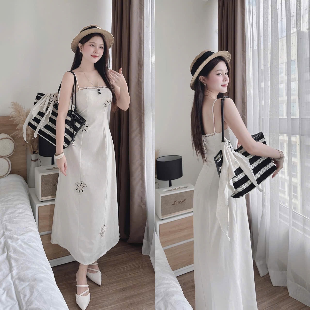 V476 - VÁY BE 2S CÚP NGỰC THÊU HOA NỔI