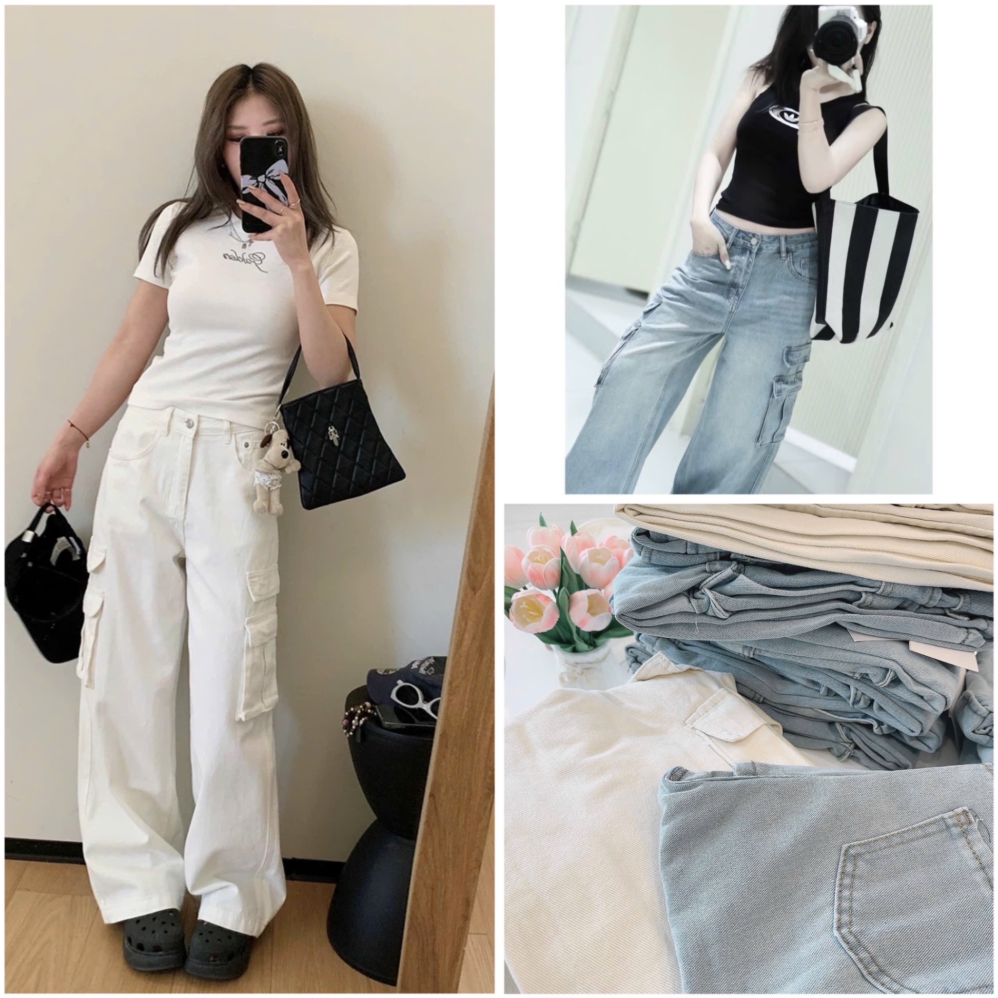 QNU606 - QUẦN JEANS SUÔNG TÚI HỘP 2M