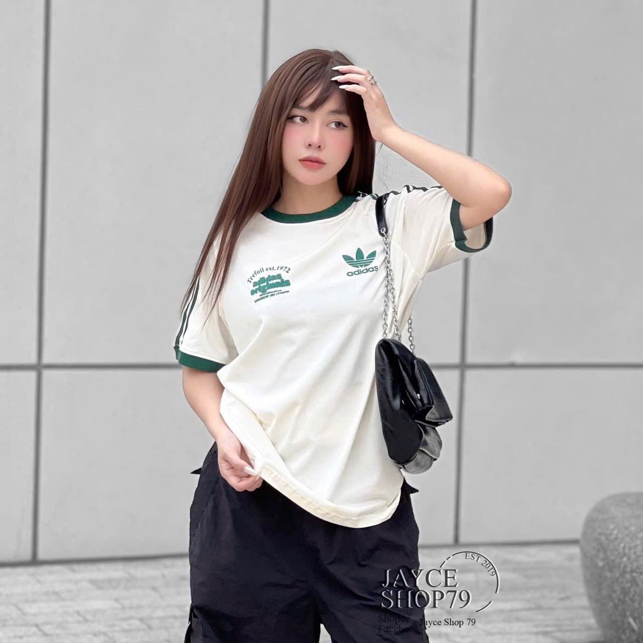 ANU246 - ÁO PHÔNG NỮ MÀU BE DAS VIỀN XANH LÁ