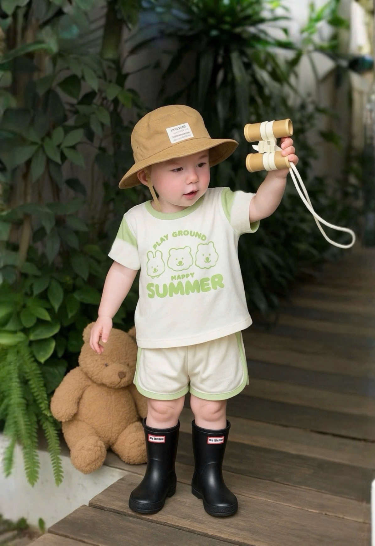 T744 - SET 2 BỘ ĐÙI BÉ TRAI SUMMER KEM PHỐI XANH BƠ