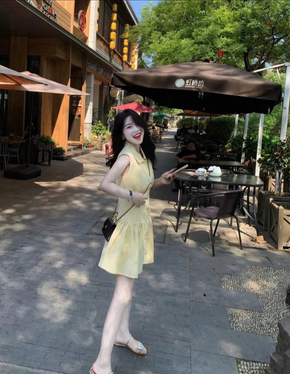 V481 - VÁY SƠ MI VÀNG CHANH XOÈ GẤU