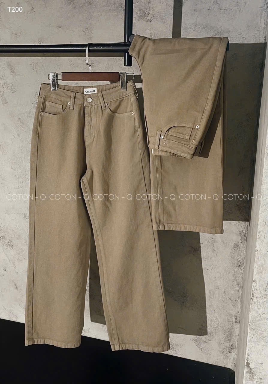 QNU607 - QUẦN JEANS SUÔNG NÂU CỐM