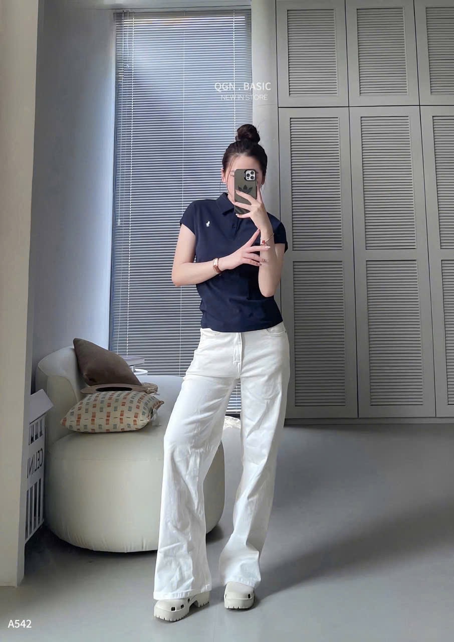 ANU245 - SET 3 ÁO POLO NỮ TAY HẾN THÊU KỊ SĨ